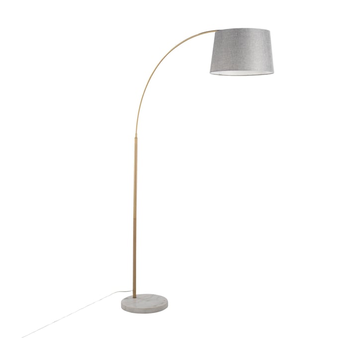 LumiSource March White Grey Floor Lamp LUMI-LFL-MARCH-WMABGY