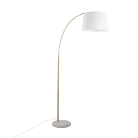 LumiSource March White Linen Floor Lamp