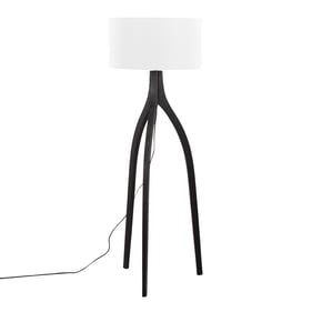 LumiSource Wishbone White Black Floor Lamp