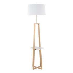 LumiSource Cosmo White Gold Floor Lamp