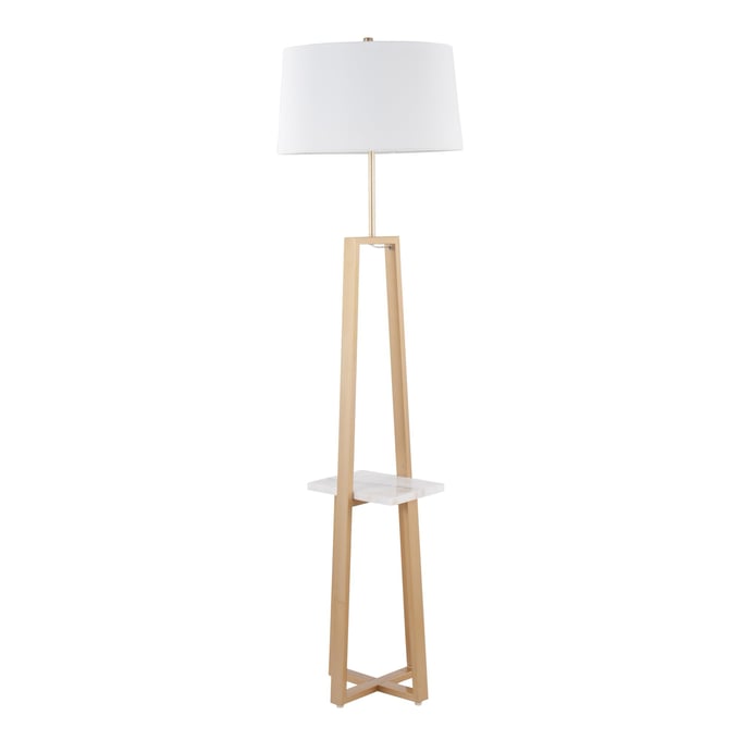 LumiSource Cosmo White Gold Floor Lamp LUMI-LFLV-COSMO-AUWMBW