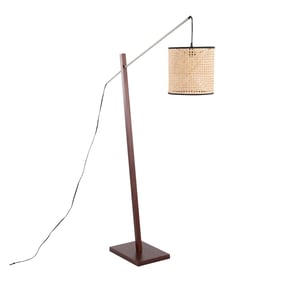 LumiSource Arturo Walnut Floor Lamp