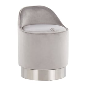 LumiSource Marla Silver Vanity Stool