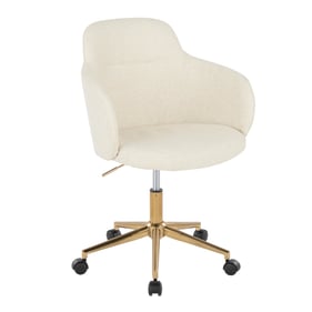 LumiSource Boyne Cream Gold Office Chair