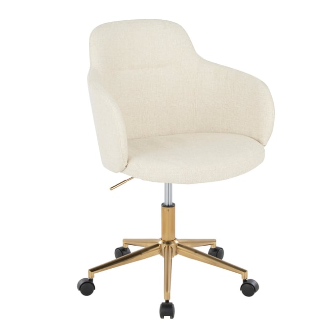 LumiSource Boyne Cream Gold Office Chair LUMI-OC-BOYNEFB1-AUCR1