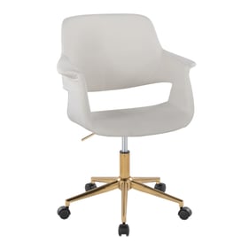 LumiSource Vintage Flair Cream Velvet Office Chair