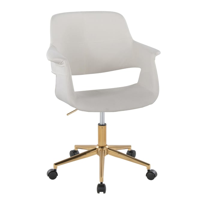 LumiSource Vintage Flair Cream Velvet Office Chair LUMI-OC-VFLV1-AUCR1