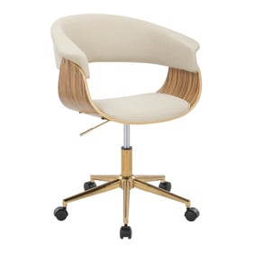 LumiSource Vintage Mod Zebra Wood Cream Office Chair