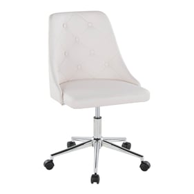 LumiSource Marche Chrome White Swivel Task Chair