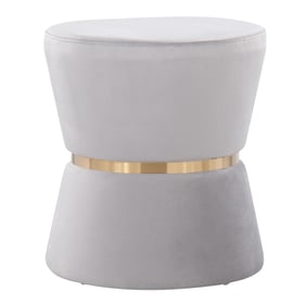 LumiSource Gemma Silver Ottoman