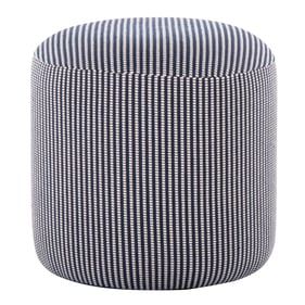 LumiSource Blue White Round Pouf