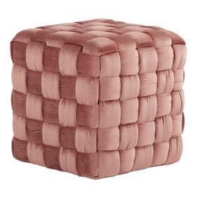 LumiSource Braided Blush Pink Square 16 Inch Ottoman