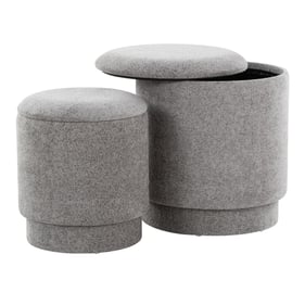 LumiSource Marla Grey Upholstered Ottoman Set