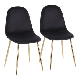 2 LumiSource Pebble Gold Black Velvet Chairs