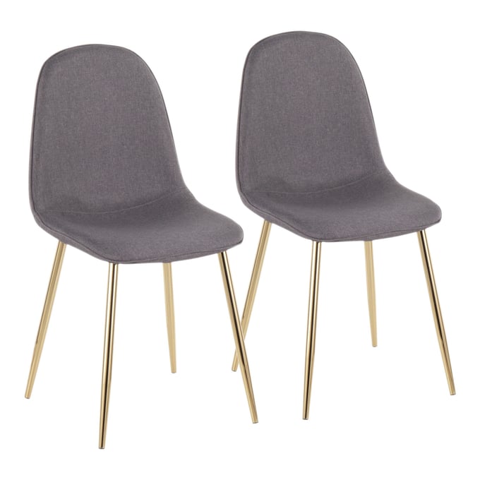 2 LumiSource Pebble Gold Charcoal Chairs LUMI-CH-PEBBLE-AUCHAR2