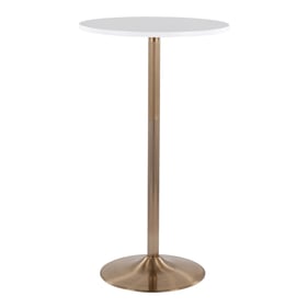 LumiSource Pebble White Adjustable Bar Table