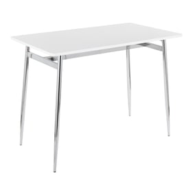 LumiSource Marcel White Chrome Counter Table