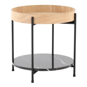 LumiSource Daniella Natural Black End Table