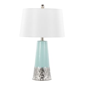 LumiSource Penelope Blue Silver White 22 Inch Table Lamp