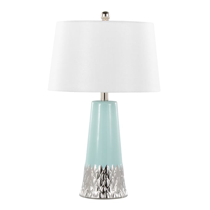 LumiSource Penelope Blue Silver White 22 Inch Table Lamp LUMI-TL22-PNLPE-BUSVW