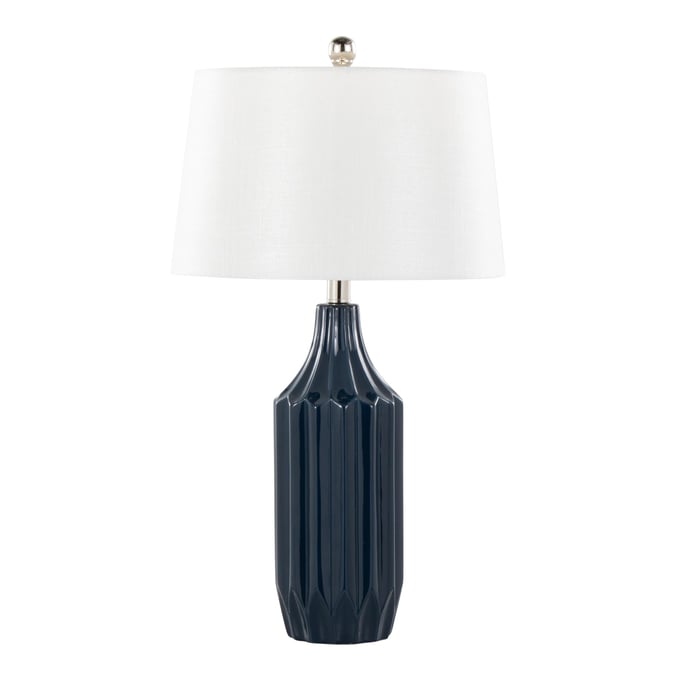 LumiSource Stella Gloss Dark Blue 23 Inch Table Lamp LUMI-TL23-STELLA-DBUW