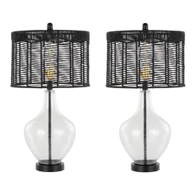 2 LumiSource Jenna Matte Black 26 Inch Table Lamps