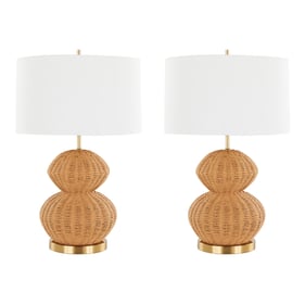 2 LumiSource Belle Royal Gold White 27 Inch Table Lamps