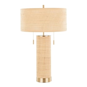 LumiSource Cylinder Royal Gold Natural 29 Inch Table Lamp