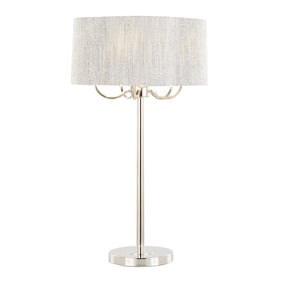 LumiSource Lily Polished Nickel Grey 30 Inch Table Lamp