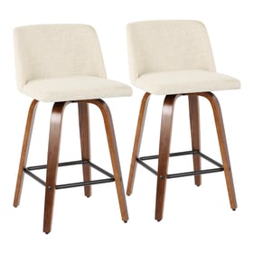 2 LumiSource Tintori Cream Counter Stools