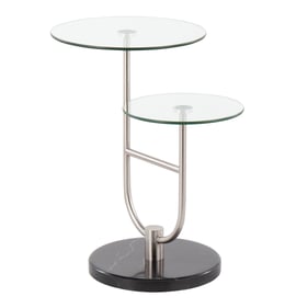 LumiSource Trombone Nickel Black Side Table