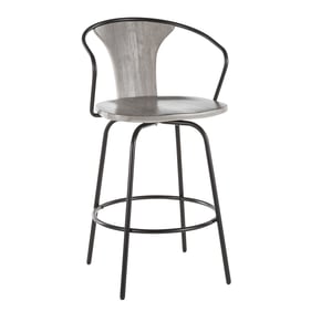 LumiSource Austin Black Grey Counter Stool