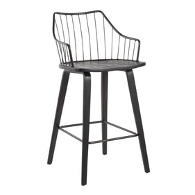 LumiSource Winston Black Counter Stool