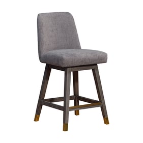 Luxur Living Akhar Grey Oak Swivel Mocha Fabric Counter Stool