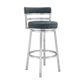 Luxur Living Katkheda Blue 26 Inch Swivel Counter Height Bar Stool