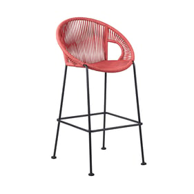 Luxur Living Adampur Brick Red 26 Inch Indoor Outdoor Bar Stool