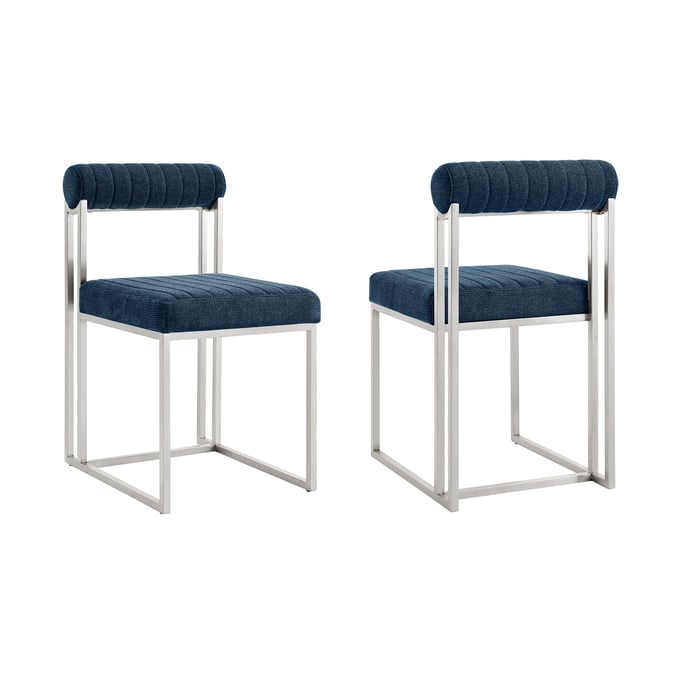 2 Luxur Living Khudaj Blue Dining Chairs LUX-LCANSIBSBLU