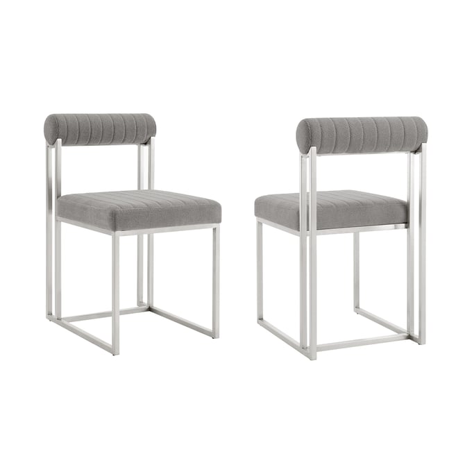 2 Luxur Living Khudaj Light Gray Dining Chairs LUX-LCANSIBSLGRY