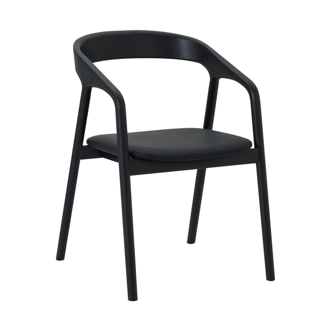 Luxur Living Khopadi Black Oak Wood Dining Chair LUX-LCAPSIBLK