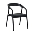 Khopadi Black Oak Wood and Faux Leather Dining Chair