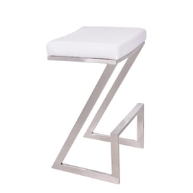 Luxur Living Apatapa White 26 Inch Counter Height Bar Stool