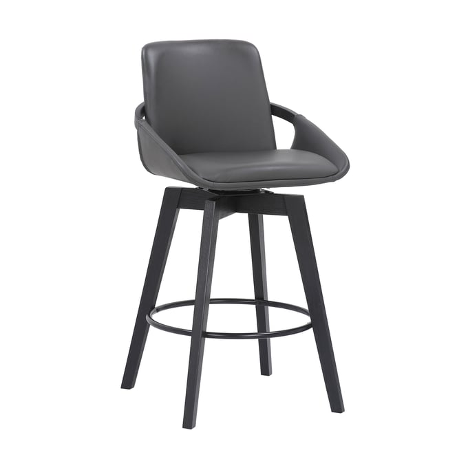 Luxur Living Atkali Gray Black 26 Inch Bar Stool LUX-LCBABABLGR26