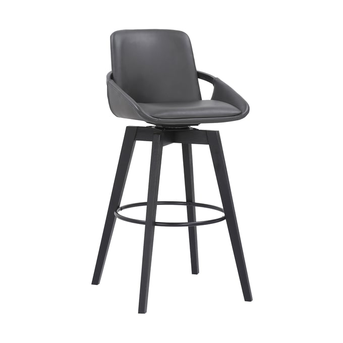 Luxur Living Atkali Gray Black 30 Inch Bar Stool LUX-LCBABABLGR30