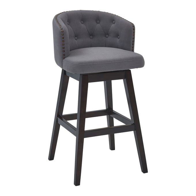 Luxur Living Bhakare Gray 30 Inch Bar Height Stool LUX-LCCIBAESGR30