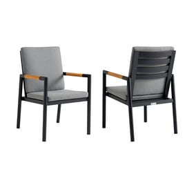 2 Luxur Living Bibthar Dark Gray Outdoor Dining Chairs