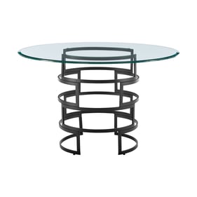 Luxur Living Khuta Black Contemporary 48 Inch Round Dining Table