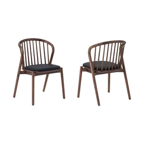 2 Luxur Living Khori Walnut Wood Dining Chairs