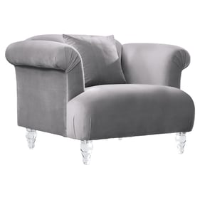 Luxur Living Chakrapan Gray Sofa Chair with Acrylic Legs