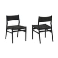 Khojbad Black Woven Paper Cord and Wood Dining Chairs - Set of 2