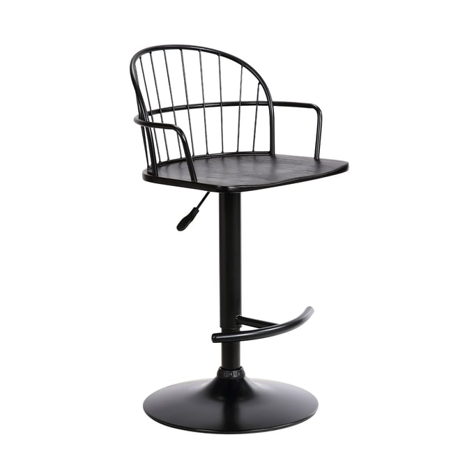 Luxur Living Bukan Black Bar Stool LUX-LCEWBABLBL